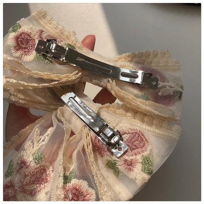 Embroidered Lace Hair Bow.