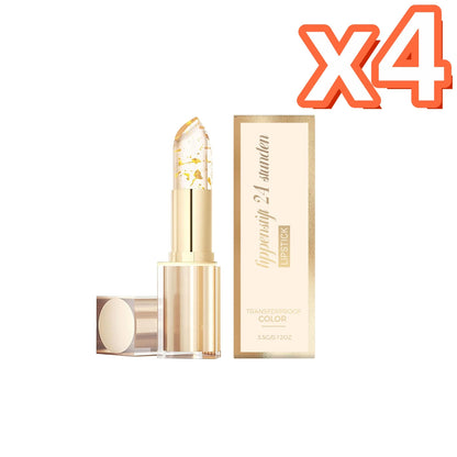 24K Gold Foil Color Changing Lipstick: Hyaluronic Acid Hydrating Lip Plumper