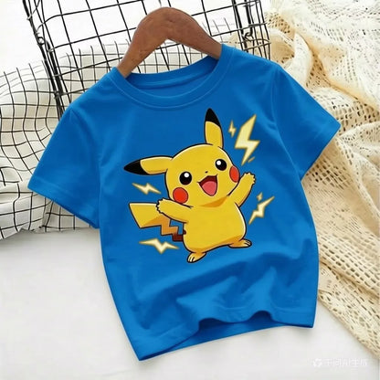 T-shirt with Pokémon Jigglypuff print for summer 2026, loose 100% cotton T-shirt for travel, games, and Y2k sports