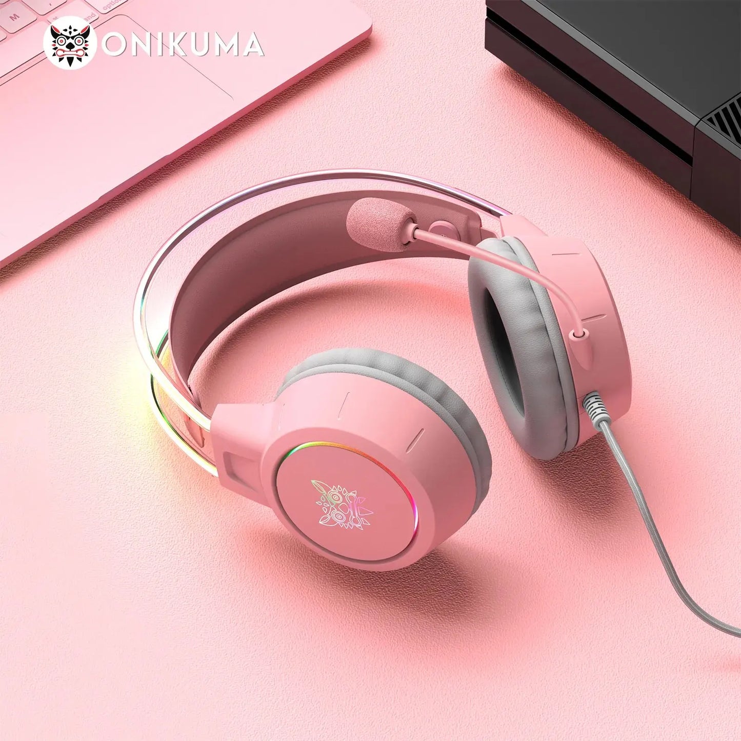 ONIKUMA RGB Gaming Headset with Cat Ears 🎮🐱