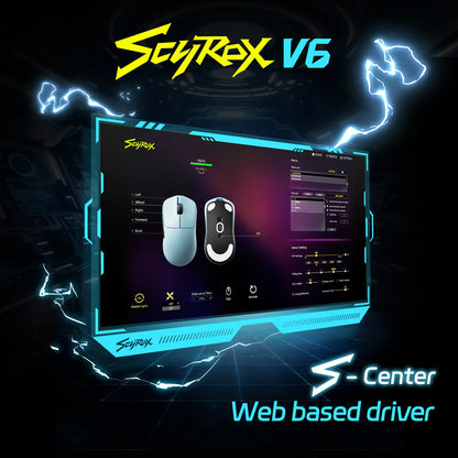 SCYROX V6 Gaming Mouse, Pixart 3950, Optical Switches, Web Based Software, 8K Dongle Included