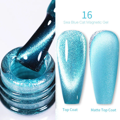 BORN PRETTY Sparkling Glass Bead Cat Magnetic Gel Nail Polish Flash White Spar Red Color Semi Permanent Soak Off UV Gel Varnish