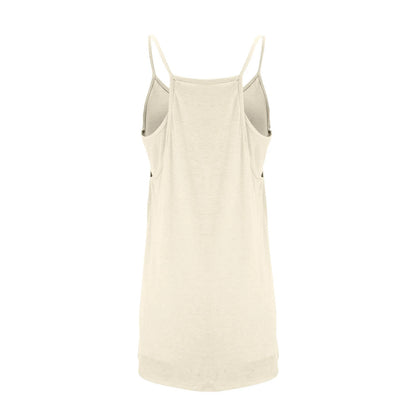 Women's Tennis Dress Solid Color Pocket Sexy Suspender Fake Two-piece Loose Breathable Comfortable Sports Dress