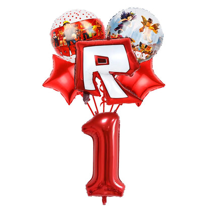 Robot Boy Happy Birthday Decoration Tableware Set Roblox Paper Tablecloth Plate Cup Cake Balloon Baby Shower Game Party Supplies