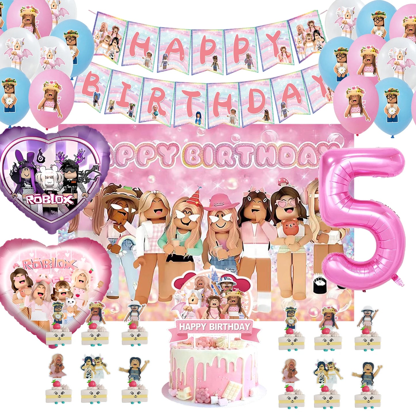 Roblox Birthday Party Decoration Set