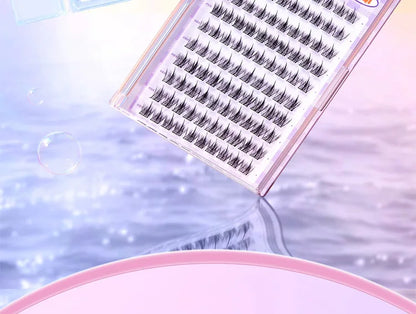 10 Rows of Large Capacity Glue-free False Eyelashes Single Cluster 10-12MM C-curled Natural Self-adhesive false Eyelashes