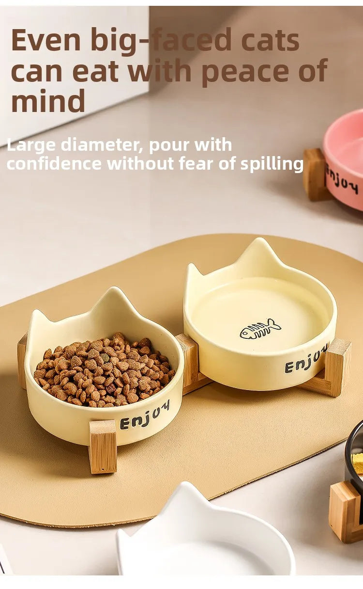 Cat Bowl Black Ceramic Dog Bowl Black Bowl Cat Food Bowl Dog Bowl Dog Drinking WaterCatFood Bowl Pet Water Bowl Anti-overturning