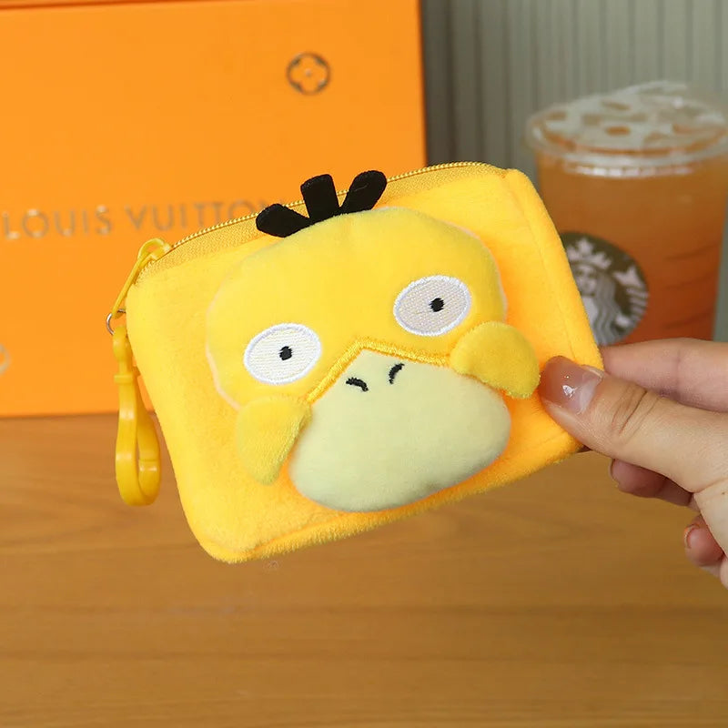 Anime Pokemon Psyduck Coin Purse Cute Cartoon Headphone Bag Portable Kids Waist Pack Trendy Child Birthday Gift