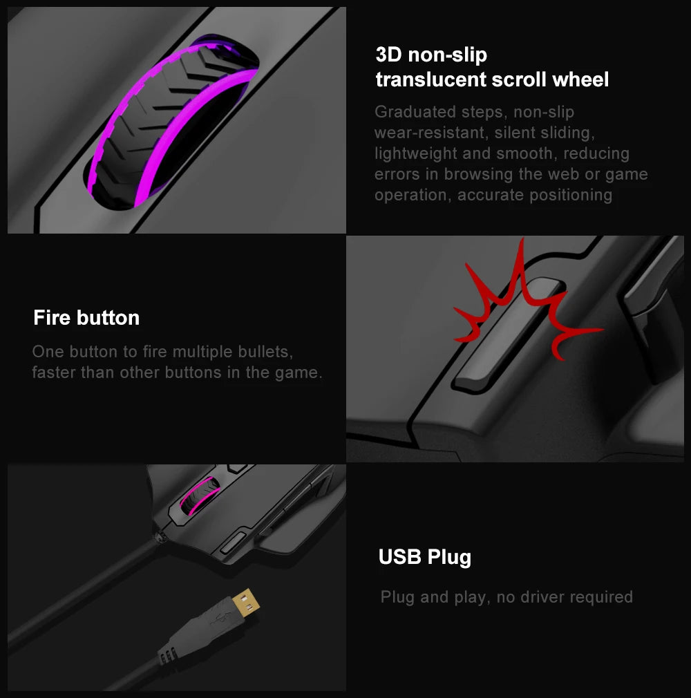 E-YOOSO X-41 USB Wired RGB Gaming Mouse 24000 DPI SG8960 10 buttons programmable game Optical mice for Computer PC Laptop