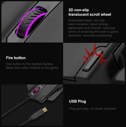 E-YOOSO X-41 USB Wired RGB Gaming Mouse 24000 DPI SG8960 10 buttons programmable game Optical mice for Computer PC Laptop