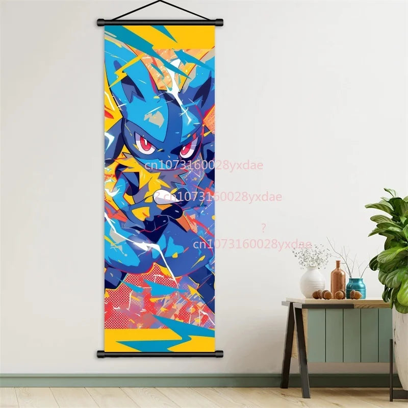 Printed Poster Anime Wall Artwork Gengar Pictures Charizard Painting Canvas Pikachu Hanging Scrolls Home Room Decor