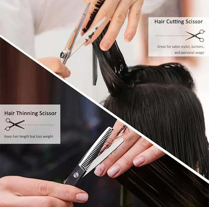 Professional Hairdressing Scissors Stainless Steel Cutting Thinning Barber Shear for Home Salon Use