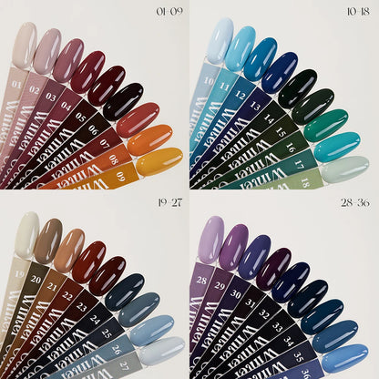 Vendeeni 36 Colors/Set High Pigment Winter Cyan Blue Gel Nail Polish TPO HEMA FREE Brown Purple UV LED Gel Varnish With Display