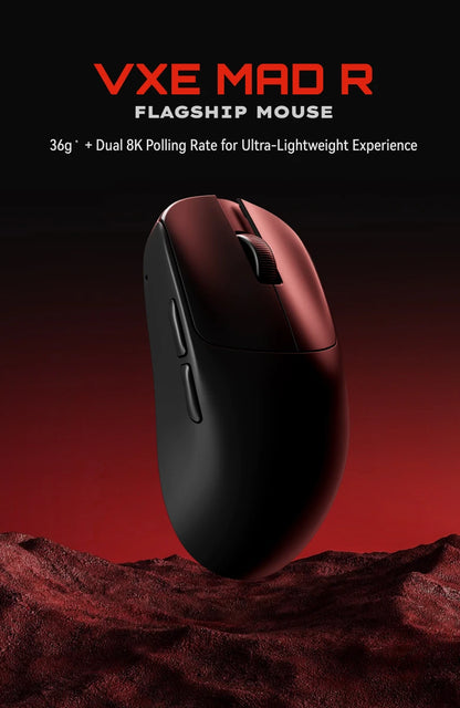 ATK VXE MAD R MAJOR Gaming E-Sports Mouse Ultra-lightweight Dual-Mode PAW3395/3950 Sensor Ergonomic Mice Standard 8K