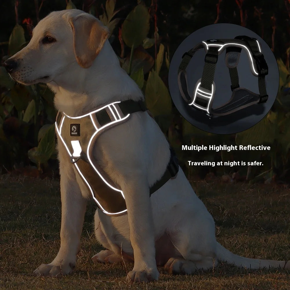 Anti-Pull Reflective Dog Harness with Multi-Point Adjustment No Pull Pet Vest for Pet Dogs Chew Proof and Durable