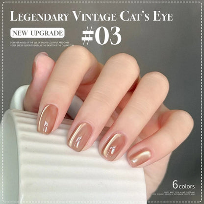 MIANEL 12ML Glass Bead Cat Eye Gel Nail Polish Flash White Spar Nude Color Magnetic Nail Polish White Nails Summer Nails 1-12pcs