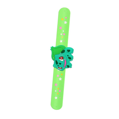 PVC Pokemon Slap Bracelet Kids Pikachu Birthday Decoration Anime Wristband Child Slap Band Puzzle Toy Boys Girls Birthday Party