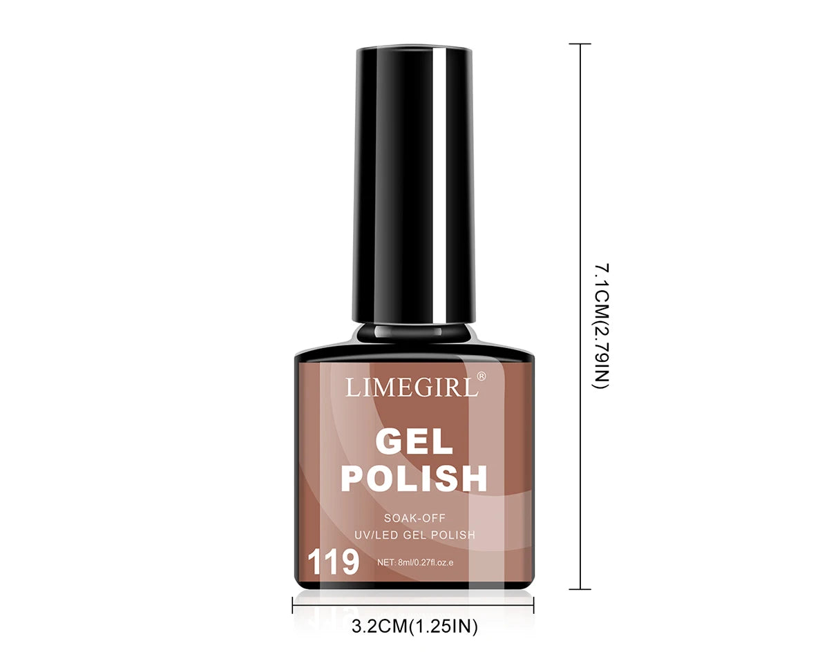 Limegirl Gel Nail Kit with Nail Lamp, 8ml Morandi Set, Base/Top/Matte, 30 Days Wear, UV/LED for Home & Salon
