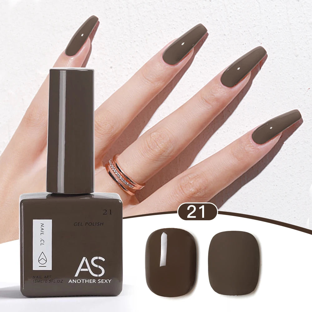 AS 1pc 15ml Bright Yellow Gel Nail Polish Starter Pure Soak Off No Wipe Nail Gel Polish Varnish Suitable For All Seasons