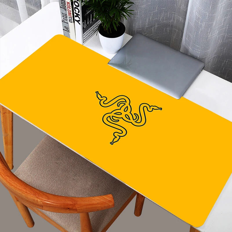 Yellow RAZER Mouse Pad Large Gamer Gaming Accessories Speed Keyboard Rubber Lock Edge Desk Mat Laptop mousepad