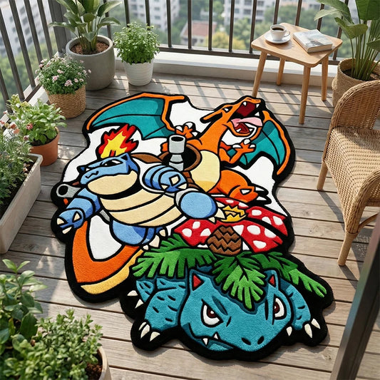 Anime Pokemon Charizard Blastoise Venusaur Rug Fluffy Soft Floor Mat Kids Bedroom Decor Gamer Gift Non-slip Area Carpet