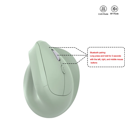 Ergonomic Bluetooth5.0&2.4G Wireless Vertical Mouse with Silent Button,Rechargeable 1600DPI Optical Mice for PC/Laptop/Desktop