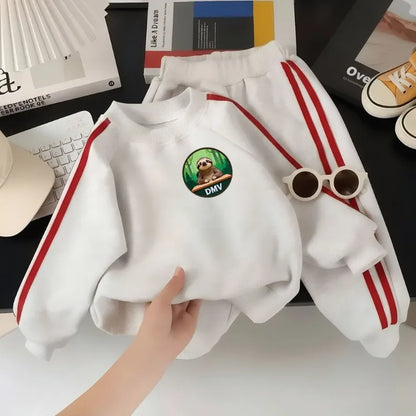 2026 Spring Boys and Girls Long Sleeve Clothes Sets Kids O Neck Hoodies and Long Pants 2pcs Suit Children Casual Sweatshirts Set