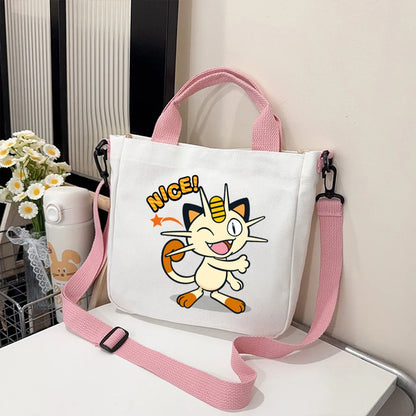 Pokémon Handbag Cartoon Children's Shoulder Bag Boys Girls Tote Bag Child Canvas Handbags Anime Crossbody Bag New Kids Gifts