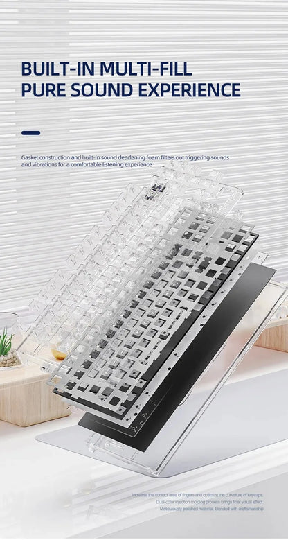 ATTACK SHARK K86 RGB 75% Wireless Gasket Mechanical Keyboard,3-Mode Bluetooth5.0/2.4G/USB-C Hot Swappable Gaming Keyboard