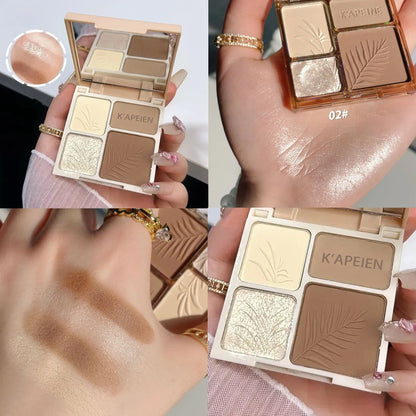 4 Colors Highlighter Contour 3D Facial Bronzer Cosmetic Brightening Beige Matte Highlights Palette Nose Shadow Powder Makeup