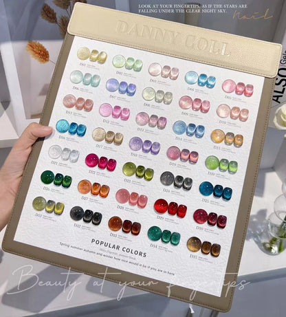 Hot Sale 9D Cat Eye Nail Polish Tape Color Card Popular Semi Permanent Immersion Gel Nail Art Varnish Set Shiny Gel Clearcoat