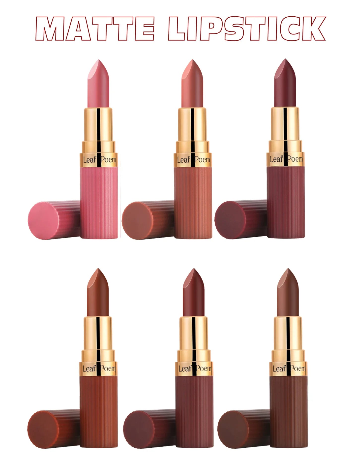 6 Color Matte Lipstick Velvet Dark Brown Lip Gloss Waterproof Lasting Pigments Makeup Nude Coffee Lip Stick Lips Makeup Cosmetic
