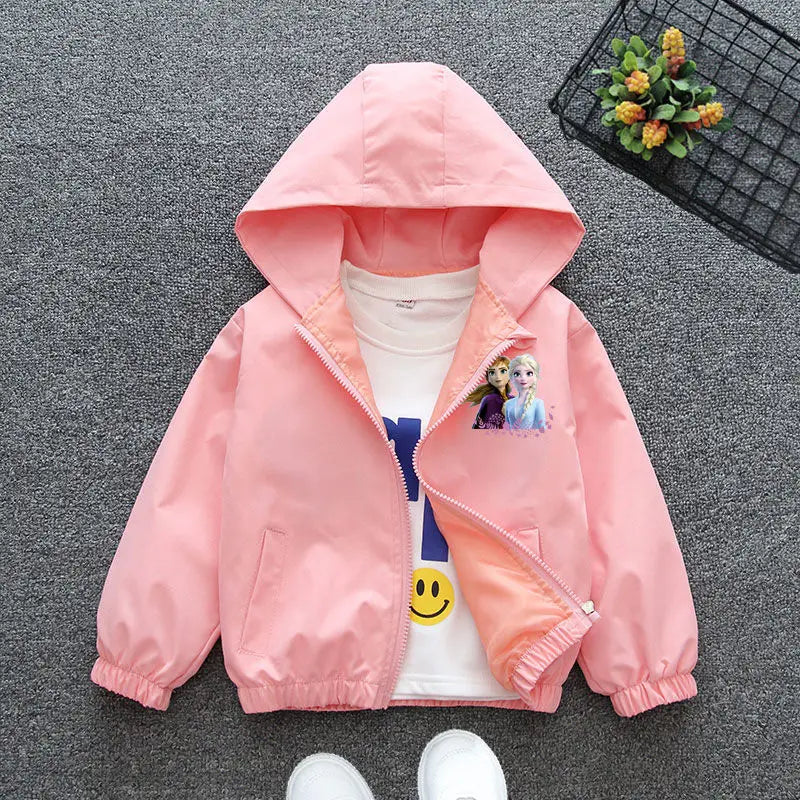 Boys Spiderman Hooded Jackets 1-10 Years Girls Spring Autumn Stitch Print Sports Coats Children Cartoon Outerwear Kids Clothes
