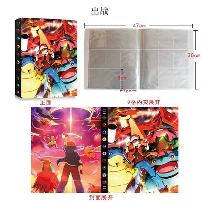 Cartoons 9 Pockets 540 Cards Book Album Anime Map Game Cards PIKACHU