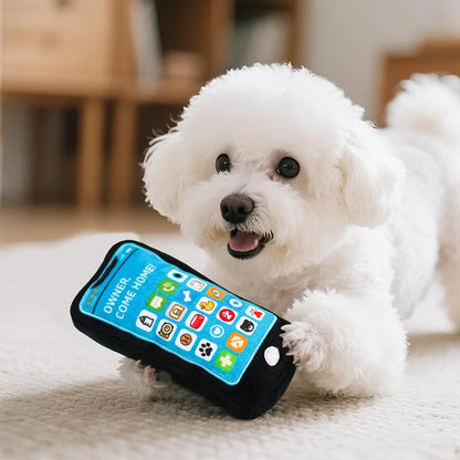 Pet plush hand-held phone toy, dog sound BB squeaky paper toy, suitable for dogs to chew and relieve boredom toy.