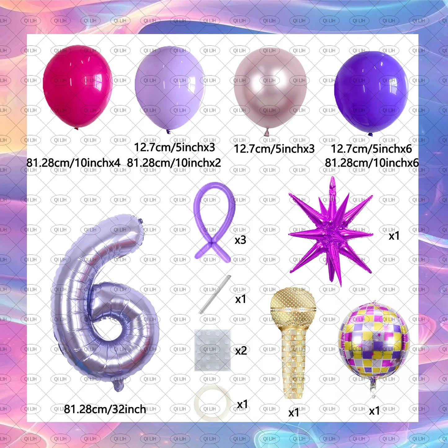 34pcs K-pop music girl group idol hunter theme disco rock party balloon set birthday party music festival concert decoration