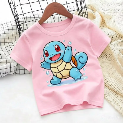 T-shirt with Pokémon Jigglypuff print for summer 2026, loose 100% cotton T-shirt for travel, games, and Y2k sports