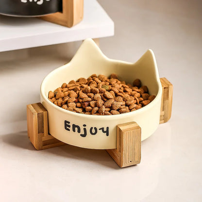 Cat Bowl Black Ceramic Dog Bowl Black Bowl Cat Food Bowl Dog Bowl Dog Drinking WaterCatFood Bowl Pet Water Bowl Anti-overturning