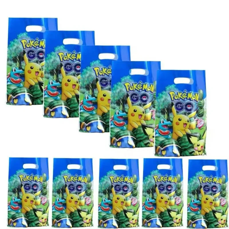 Pikachu Theme Party Disposable Gift Bag, Candy Bag, Children's Party Decoration and Organizing Supplies