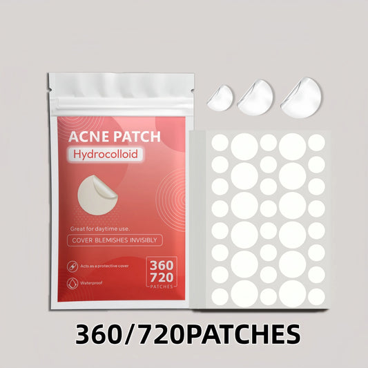 360/720pcs Transparent Hydrocolloid Pimple Patches – Ultra-Thin Invisible Dots, Waterproof Daily Spot Covers for All Skin Types