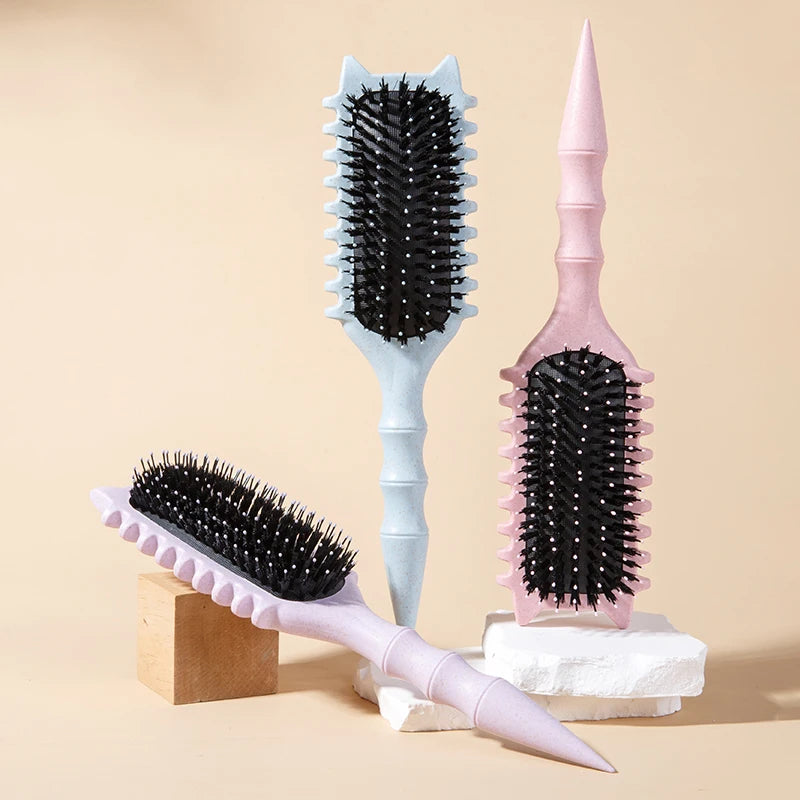 WANMEI Salon Styling Curly Hair Styling Brush Curl Hair Brush for Combing and Shaping  Curls Reduce Pulling Tools