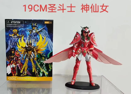 19cm Anime Dark Saint Seiya Figure Phoenix Ikki Hyoga Seiya Shiryu Action Figures Box Figure Collection Decoration Toys Hobbies