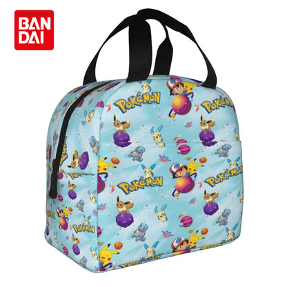 Bandai Japan Anime Pokemon Lunch Bag for School Kids Office Pikachu Sac Lunch Portable Thermal Cooler Lunch Box Handbag Gift