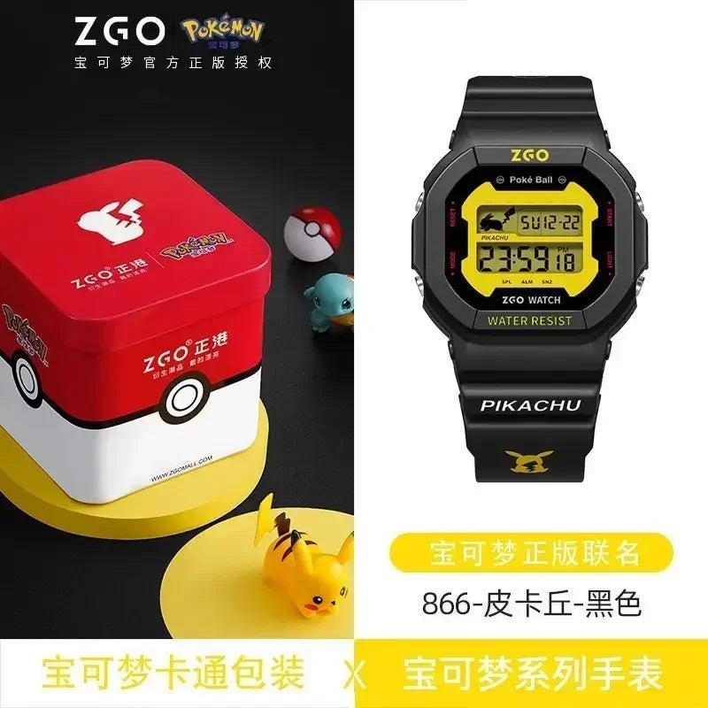 ZGO Co-branded  Watch Men's Sports Waterproof Student Trend Pikachu Quartz Electronic Watch Gifts