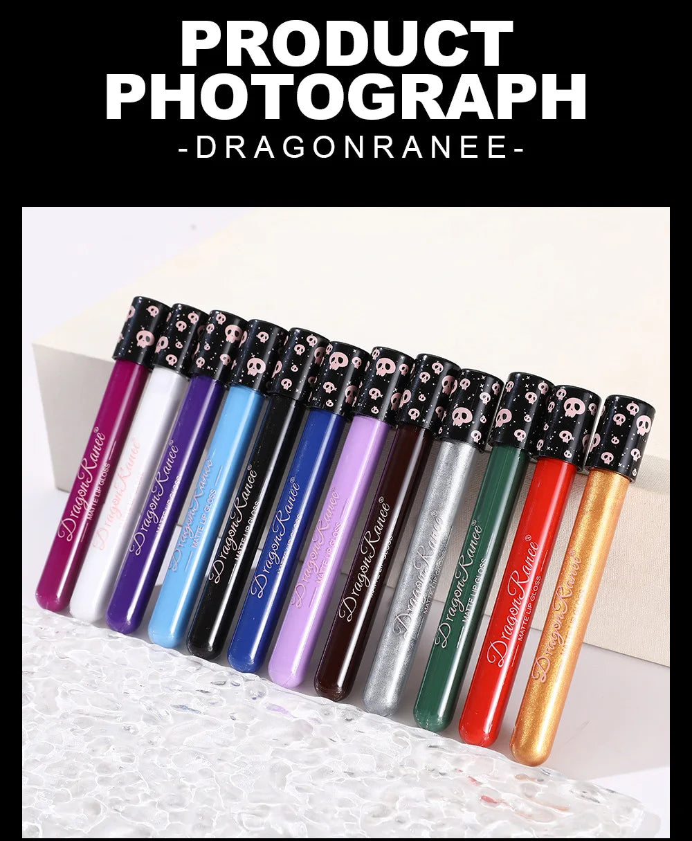 12 Color Halloween Lip Gloss Makeup Black Green Purple Lipstick Christmas Tint Moisturizer Waterproof Matte Lipstick Lip Pigment