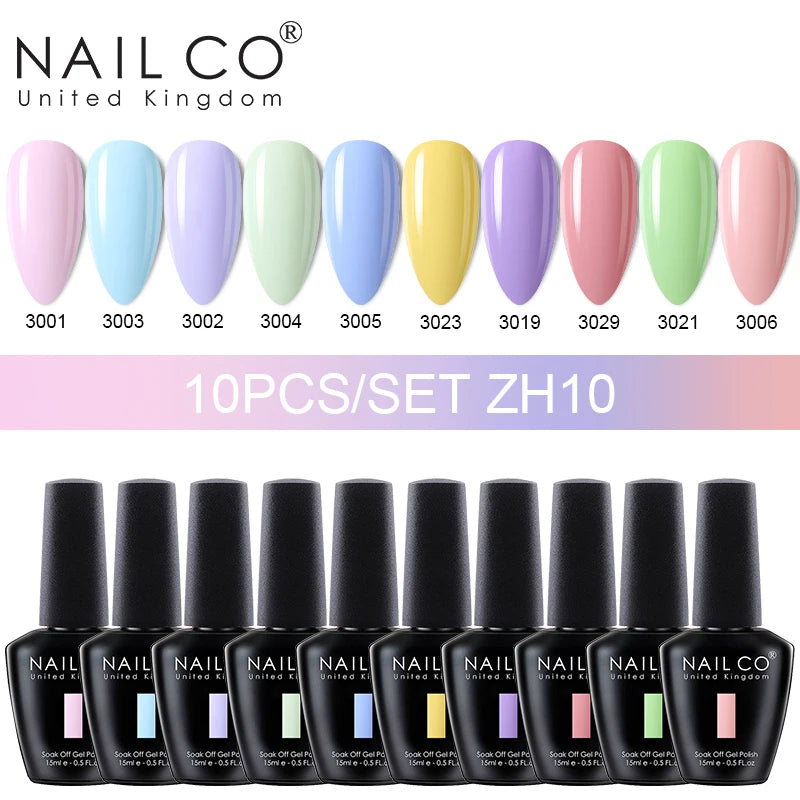 NAILCO 15ml 30/20/10pcs/Set UV Gel Nail Polish Semi Permanent Esmalte Vernis LED Gel Varnish Soak Off Nail Art All For Manicure