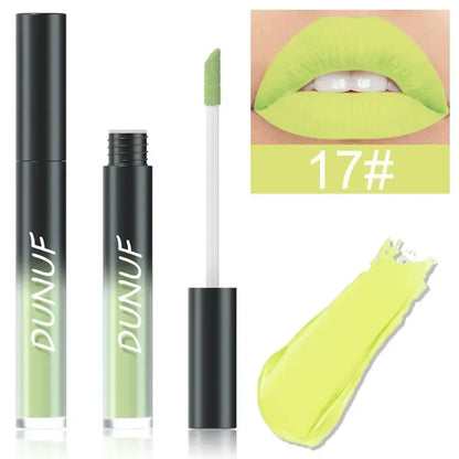 DUNUF 32 Color Matte Liquid Lipstick: Bold Pigment Non-Stick Lip Glaze