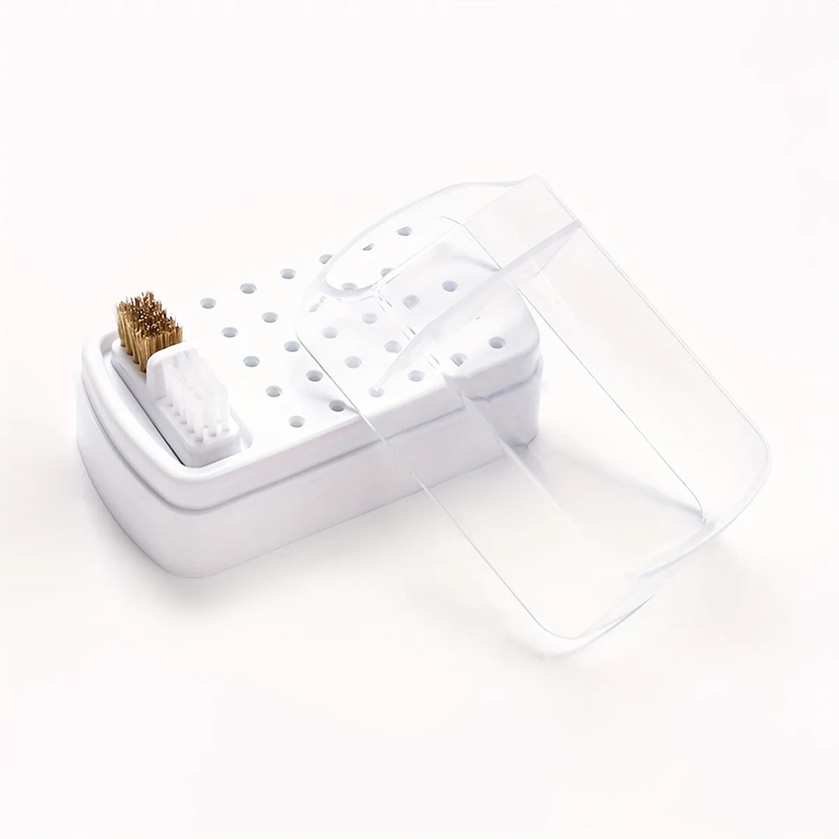 30 holes sanding head storage box with cleaning brush empty box anti-dust split tungsten steel ceramic nail tools