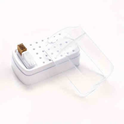 30 holes sanding head storage box with cleaning brush empty box anti-dust split tungsten steel ceramic nail tools