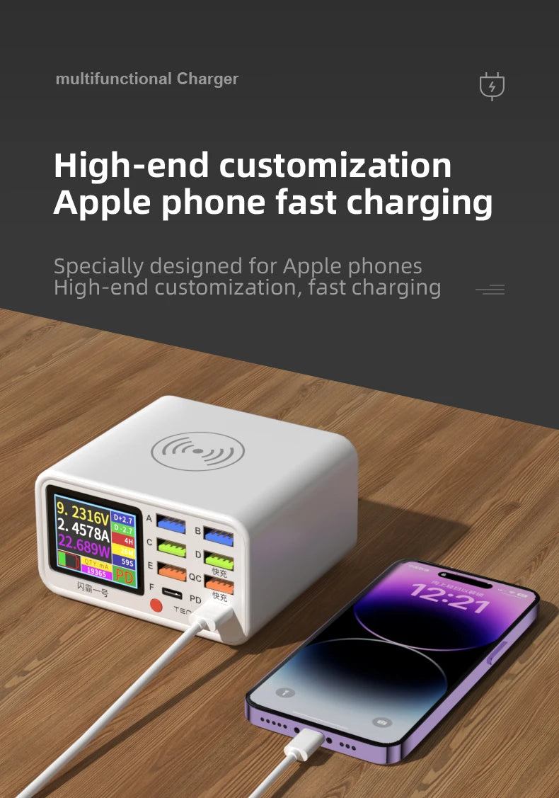 8-Port Wireless Charger Hub.